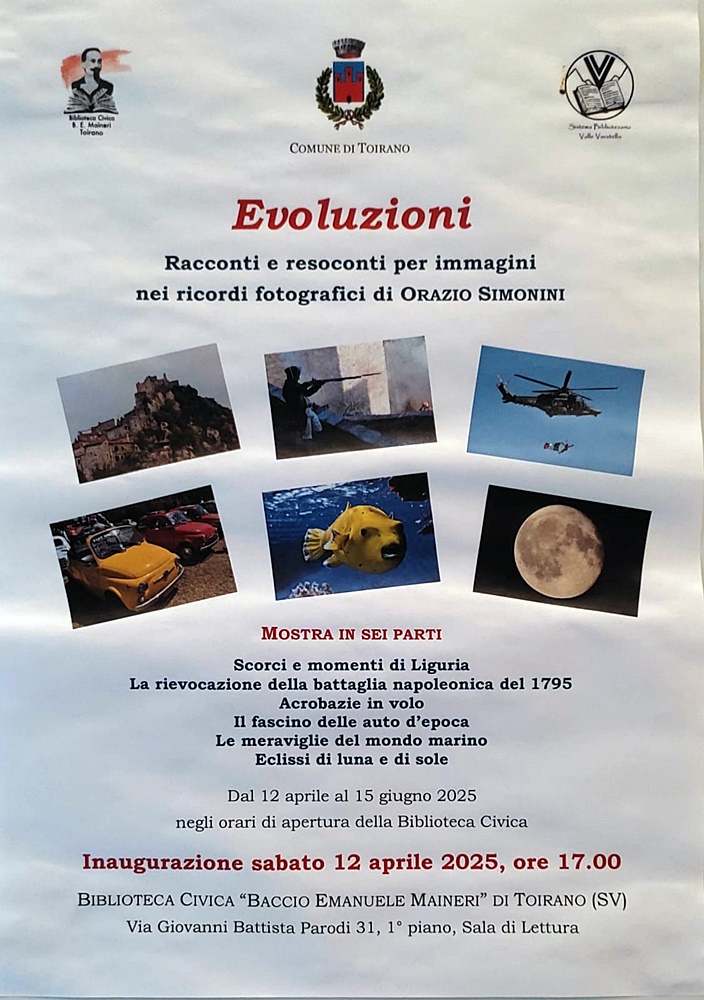 Toirano, mostra fotografica "Evoluzioni"